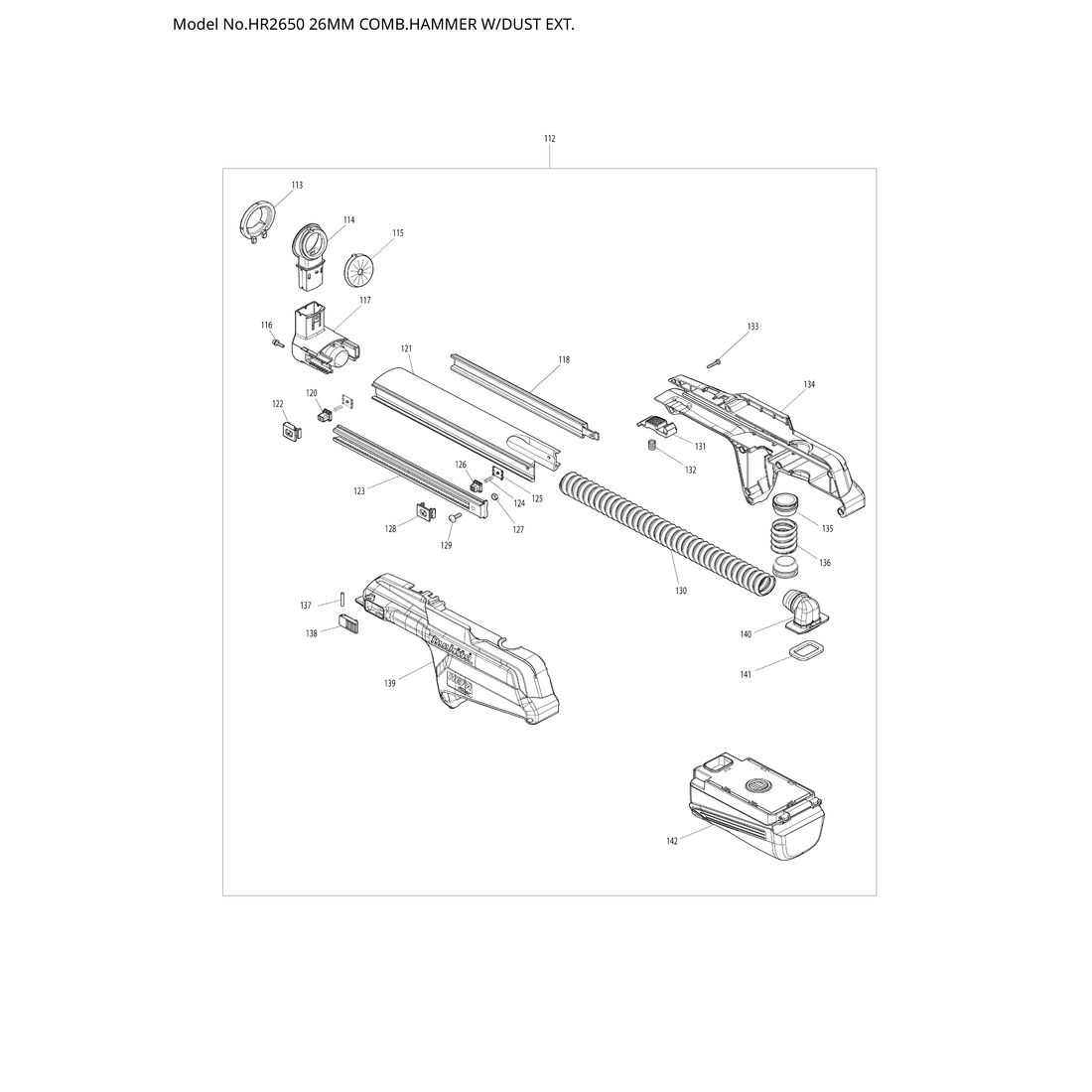Makita HR2650 — сборочный чертёж, лист 2, деталь 515424-2 поз. 085