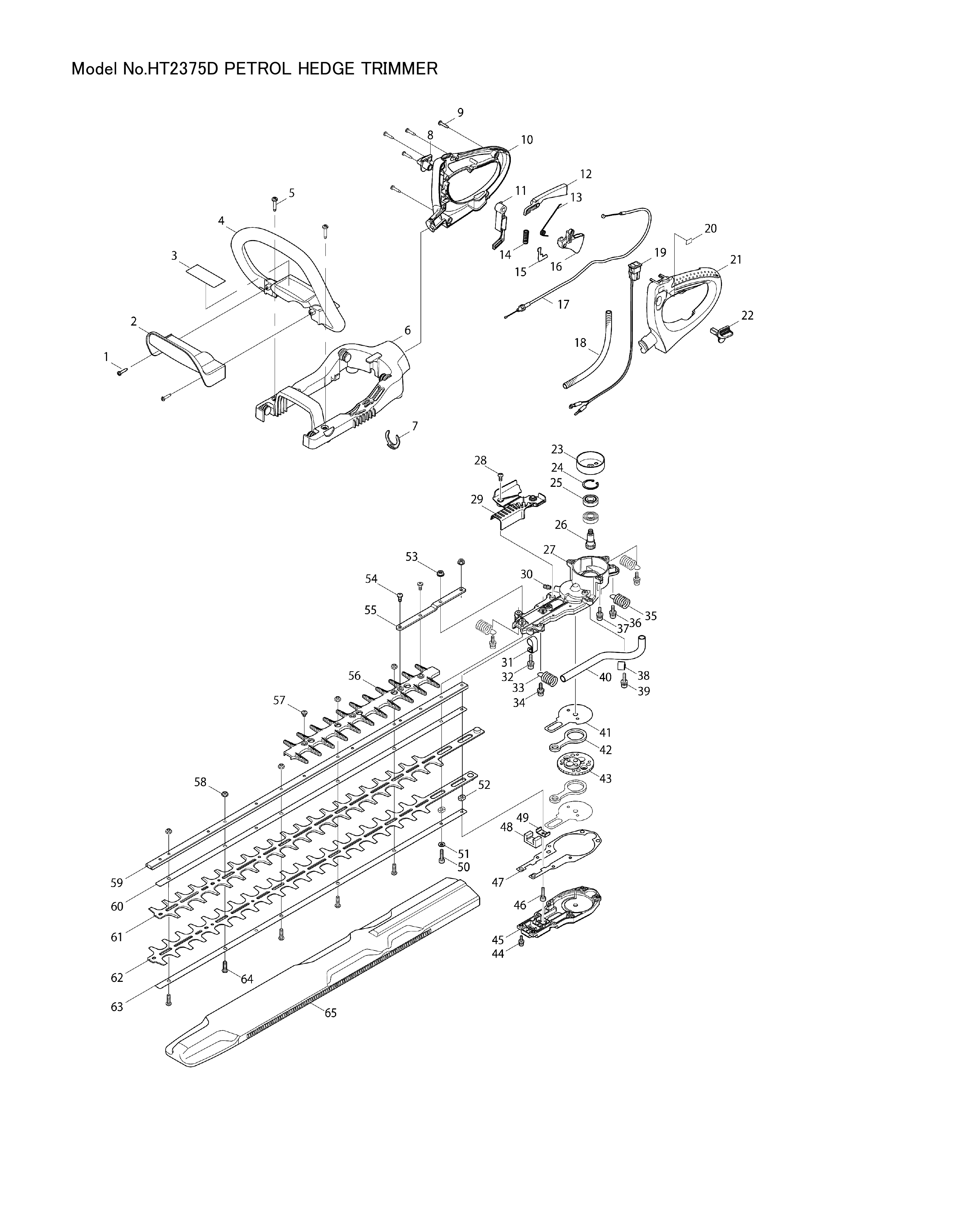 Makita HT-2375D — сборочный чертёж, лист 1, деталь 346667-3 поз. 060-1