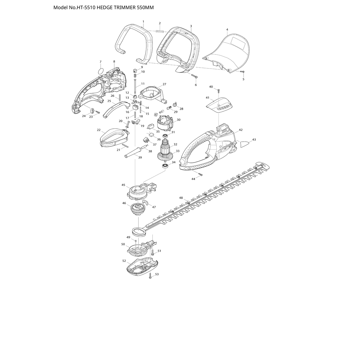 Makita HT-5510 — сборочный чертёж, лист 1, деталь 650522-6 поз. 035