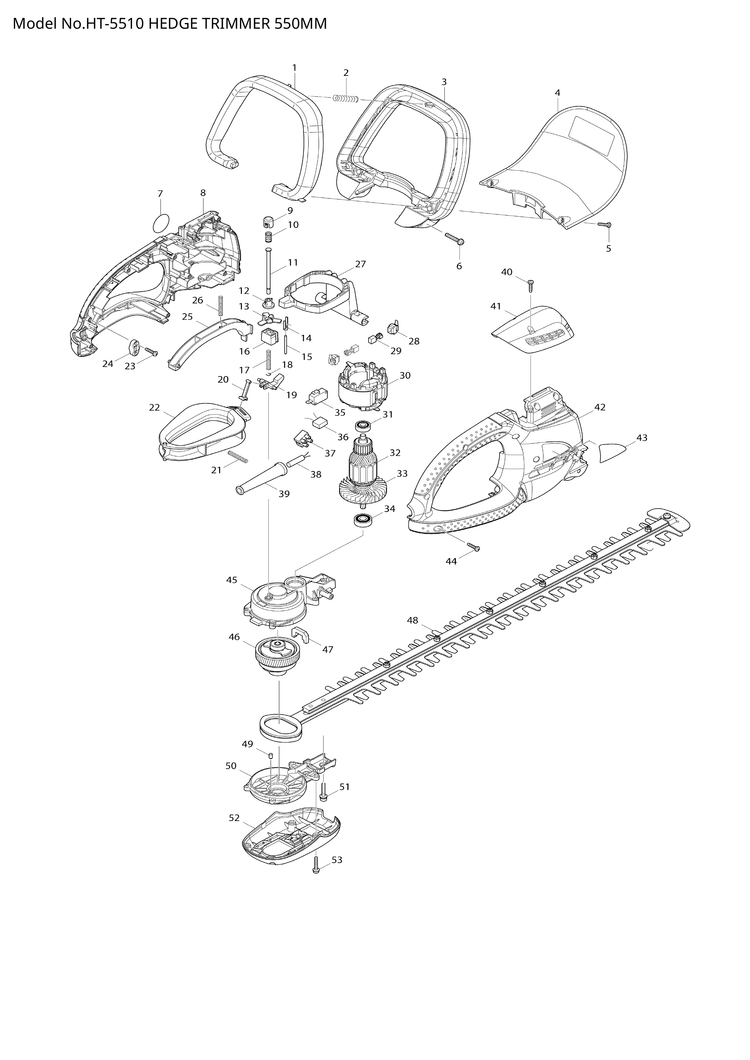 Makita HT-5510 — сборочный чертёж, лист 1, деталь 516499-4 поз. 032