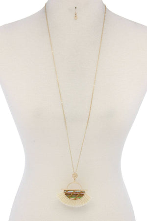 Half Circle Tassel Pendant Necklace