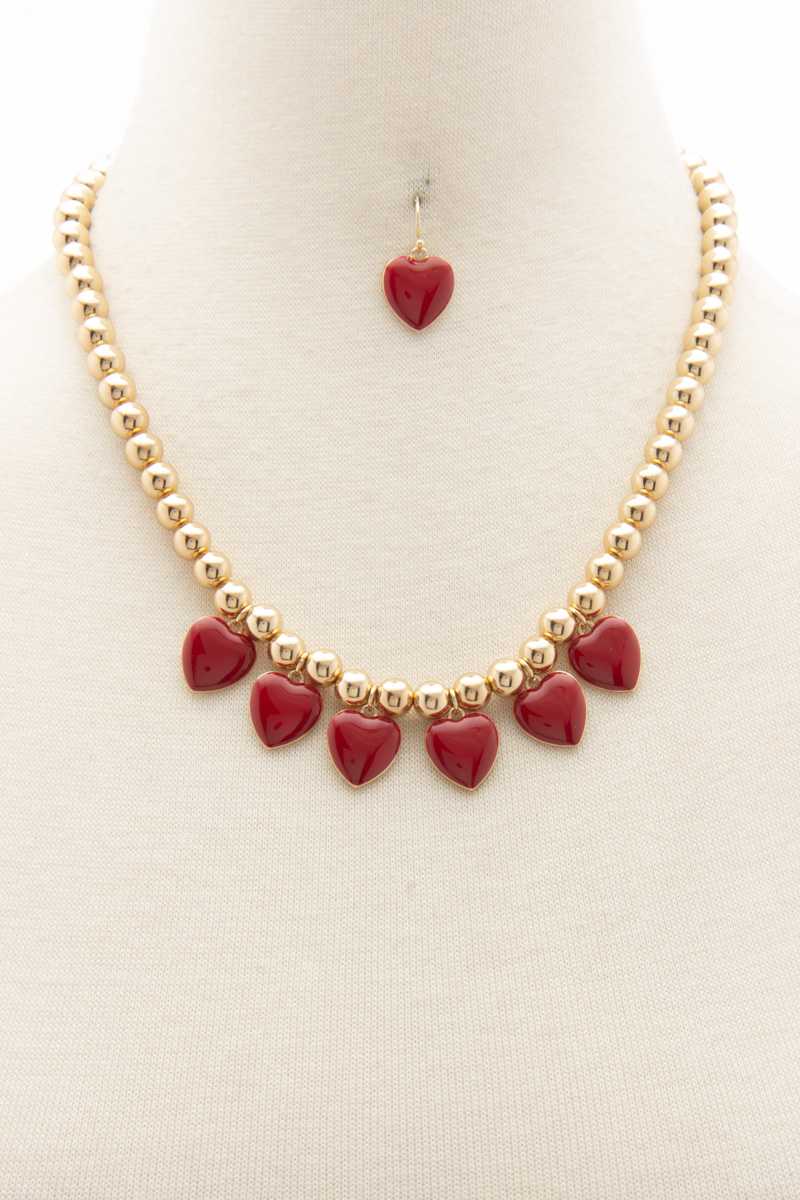 Heart Ball Bead Necklace