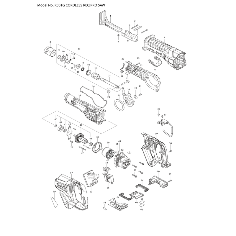Makita JR001G — сборочный чертёж, лист 1, деталь 620C31-7 поз. 056