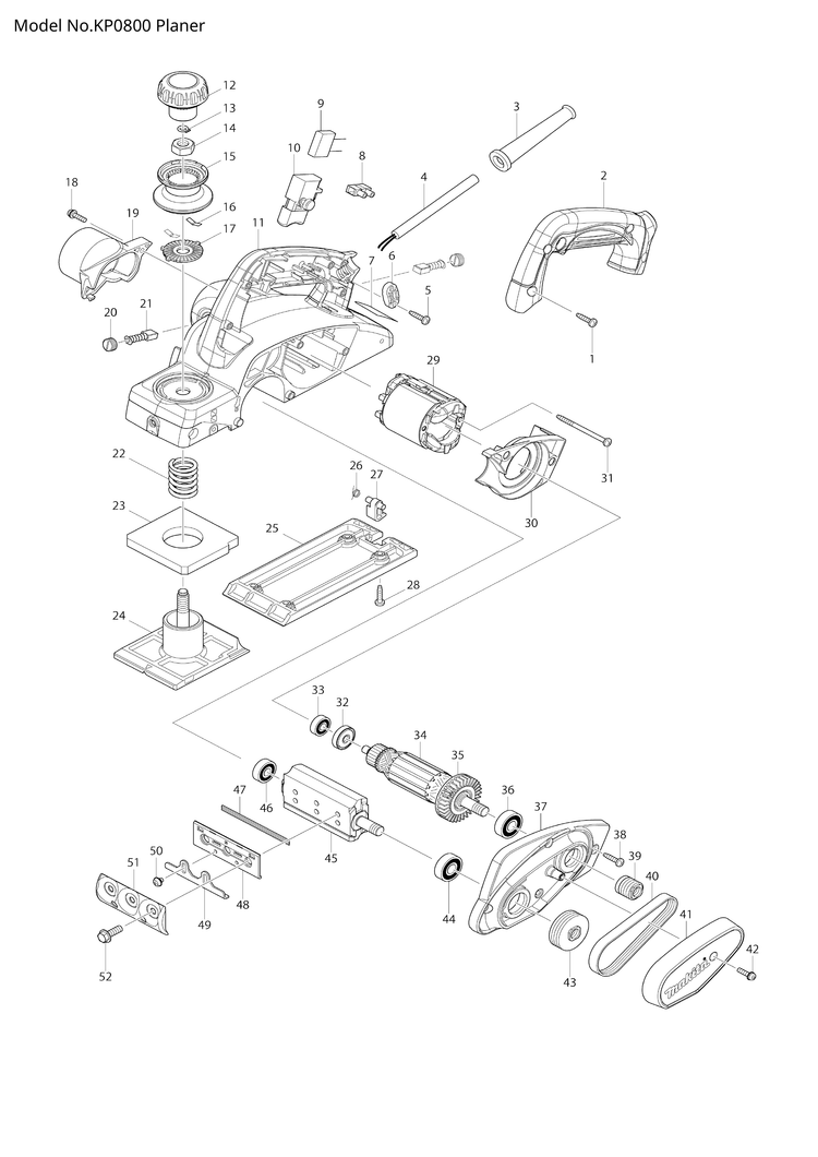 Makita KP0800 — сборочный чертёж, лист 1, деталь 650237-5 поз. 010A