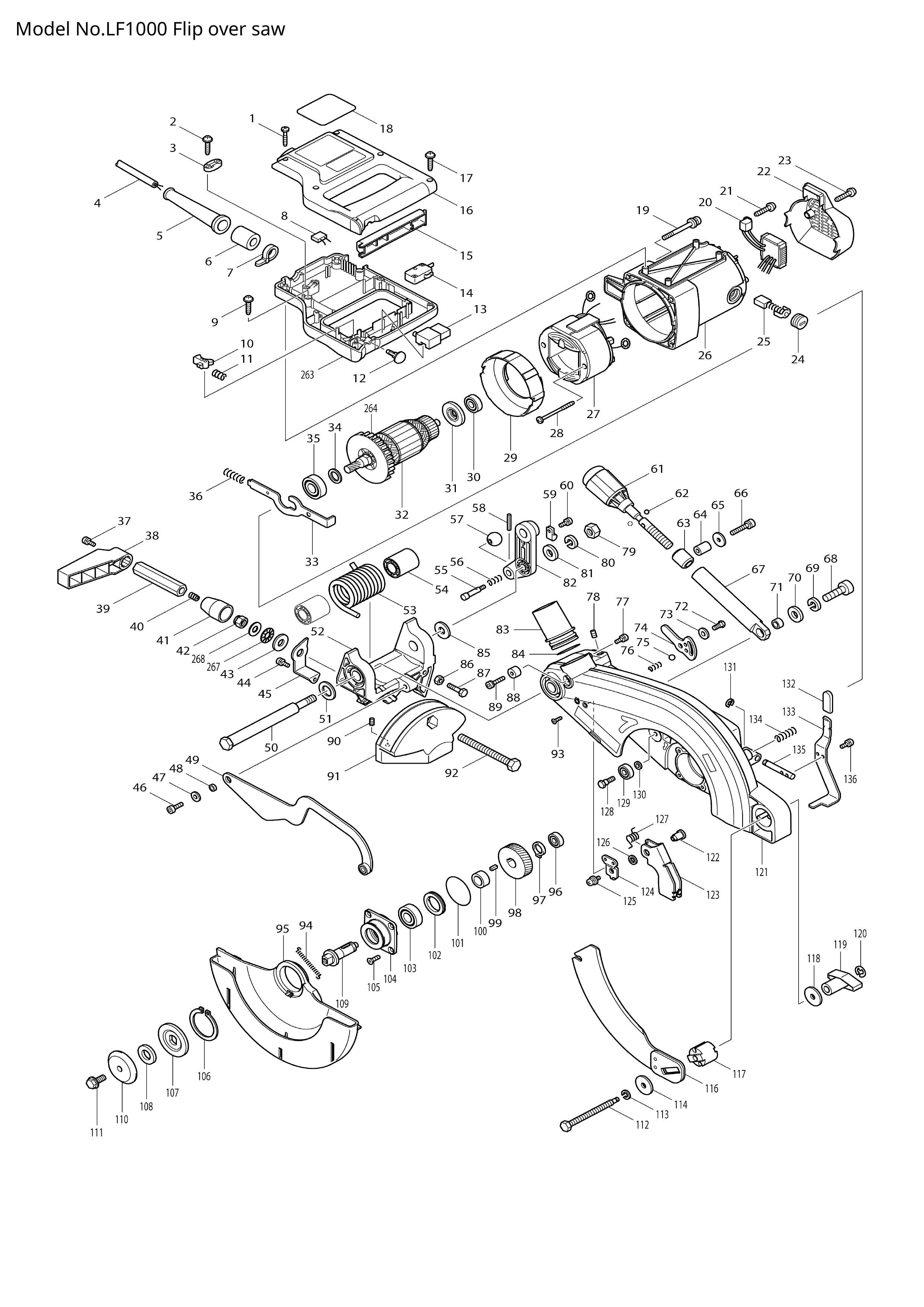 Makita LF1000 — сборочный чертёж, лист 1, деталь 631661-1 поз. 020