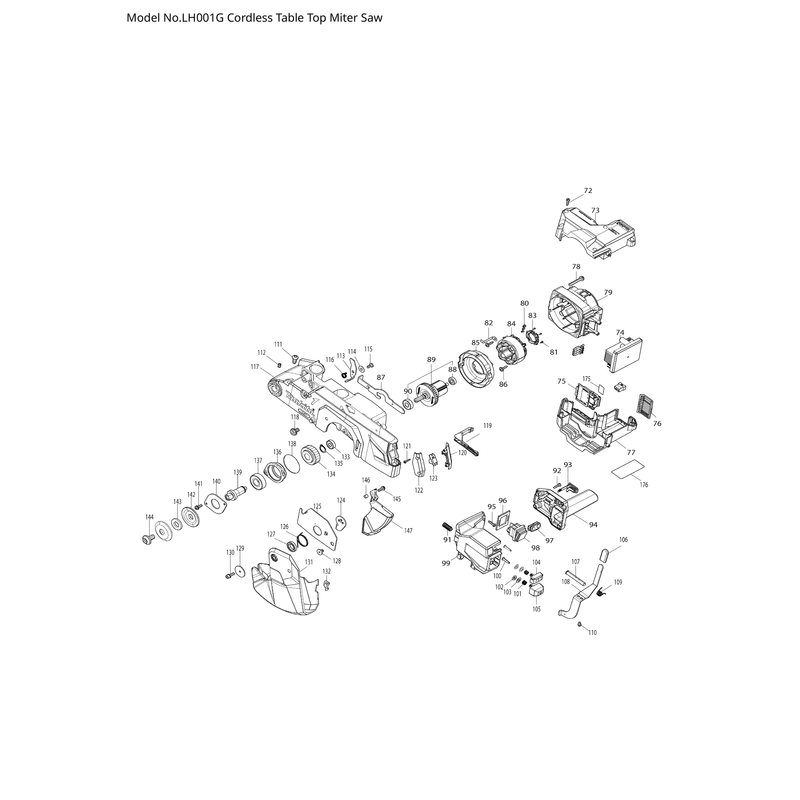 Makita LH001G — сборочный чертёж, лист 2, деталь 327702-6 поз. 053