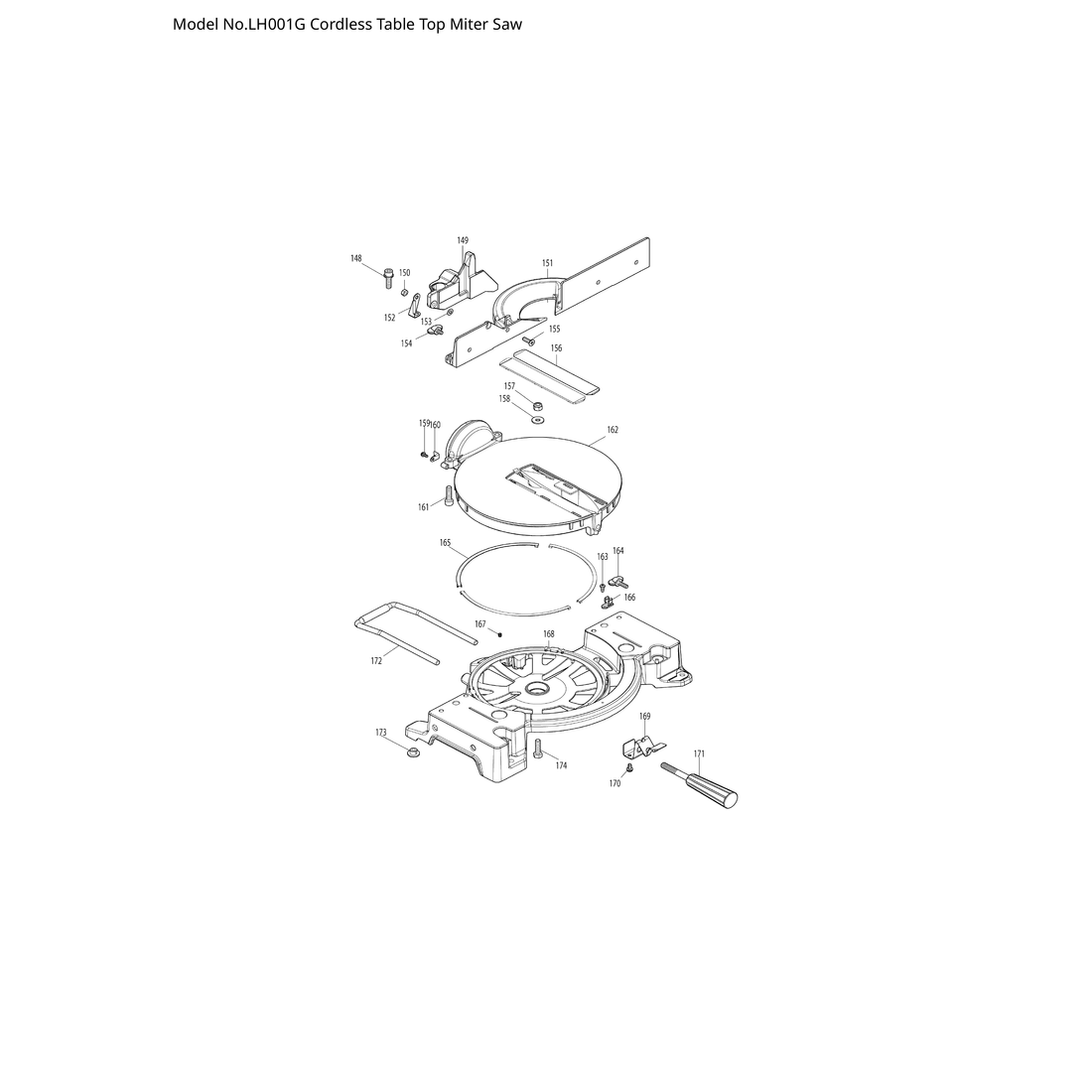 Makita LH001G — сборочный чертёж, лист 3, деталь 327702-6 поз. 053