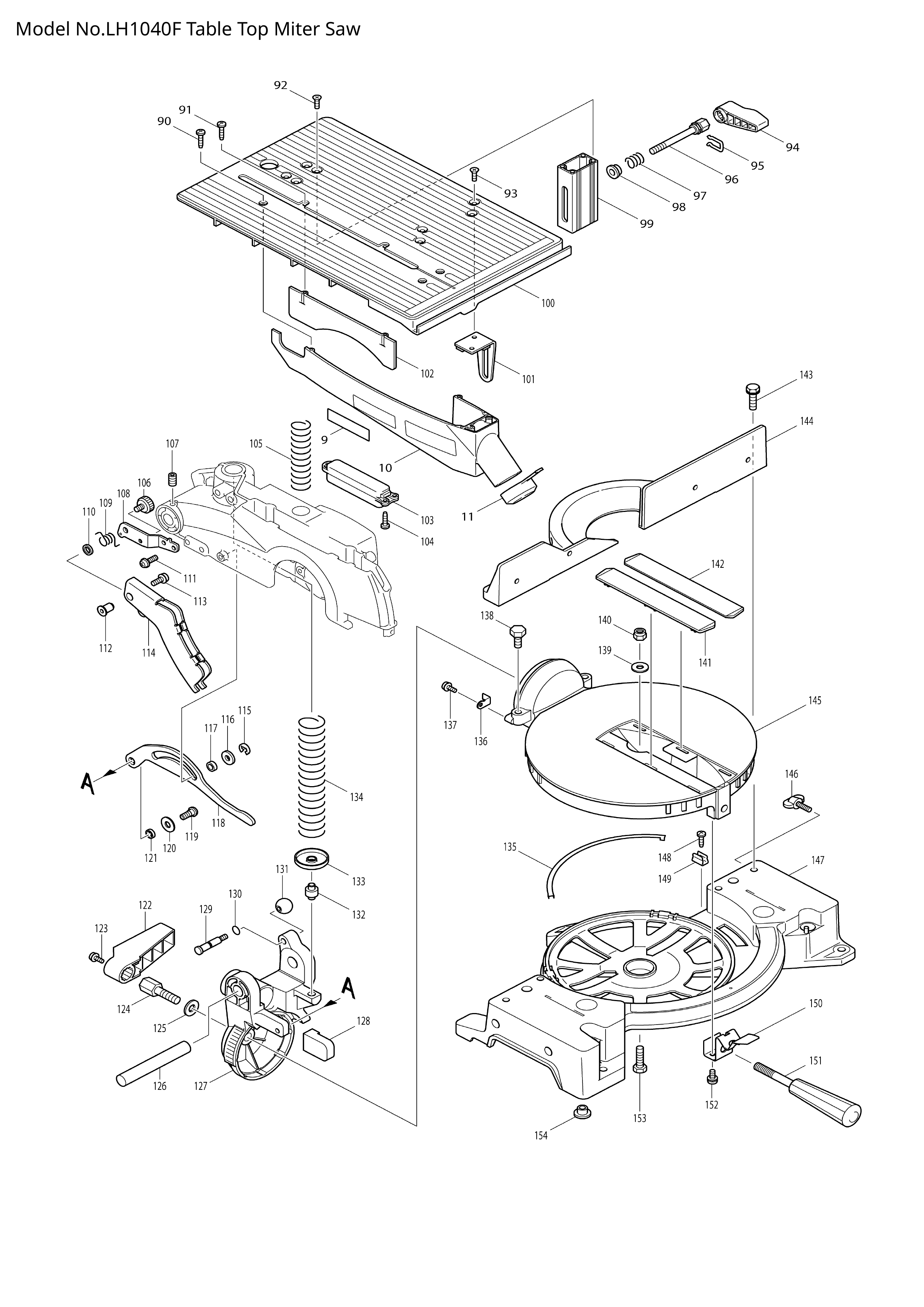 Makita LH1040F — сборочный чертёж, лист 2, деталь 651522-9 поз. 083