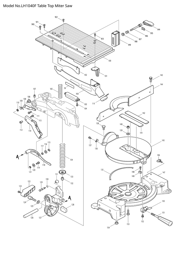 Makita LH1040F — сборочный чертёж, лист 2, деталь 651522-9 поз. 083