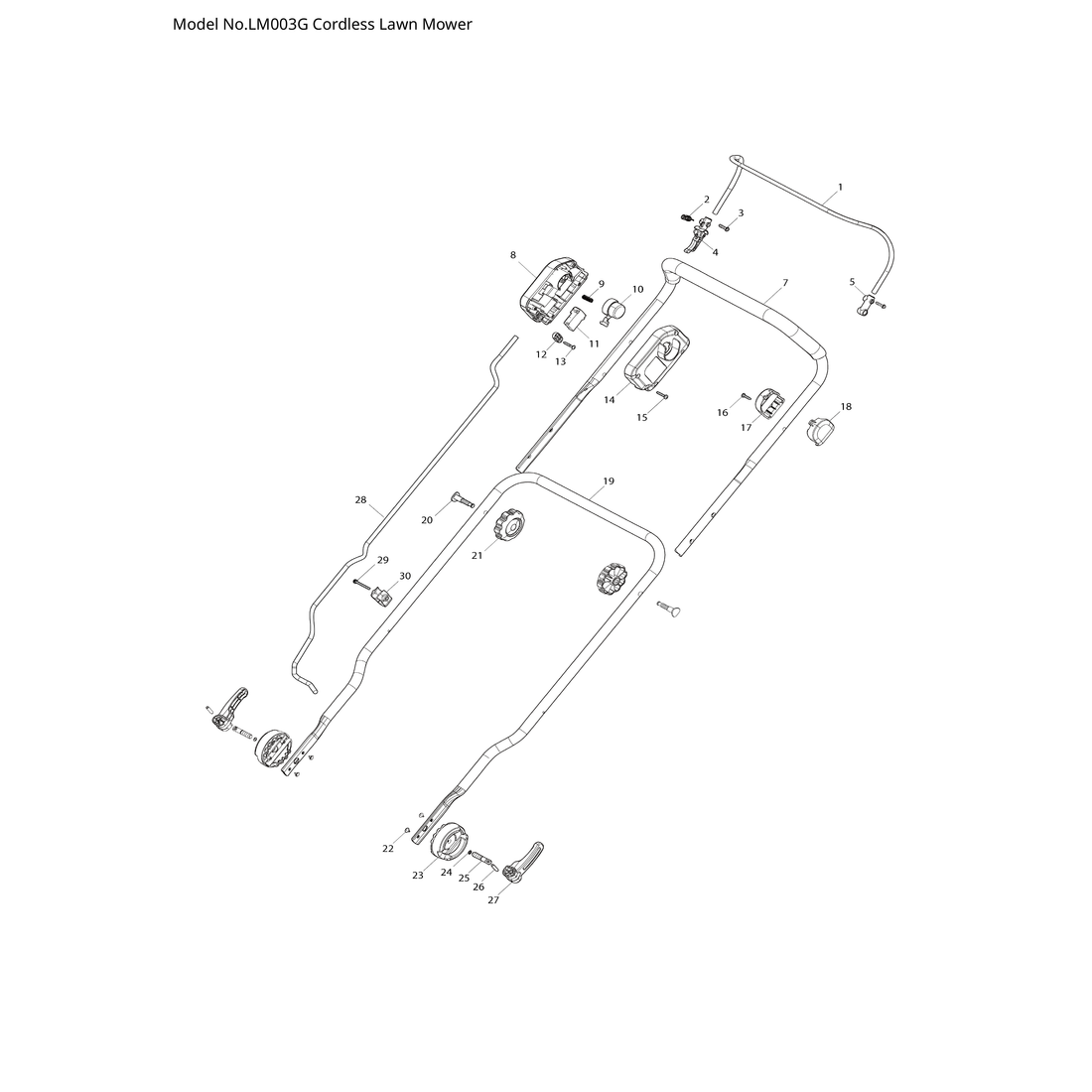 Makita LM003G — сборочный чертёж, лист 1, деталь 620M32-5 поз. 050