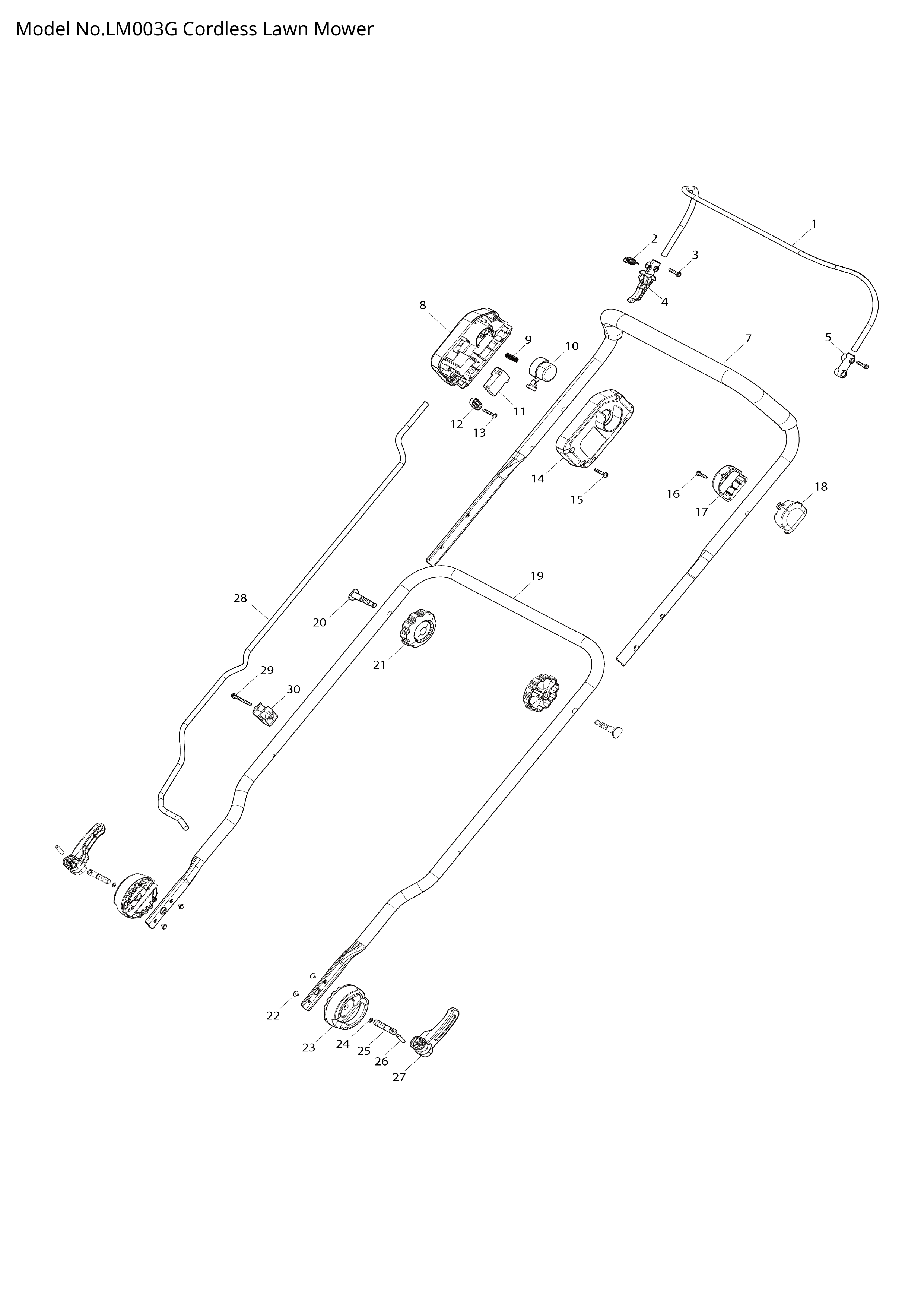 Makita LM003G — сборочный чертёж, лист 1, деталь 327C33-1 поз. 001