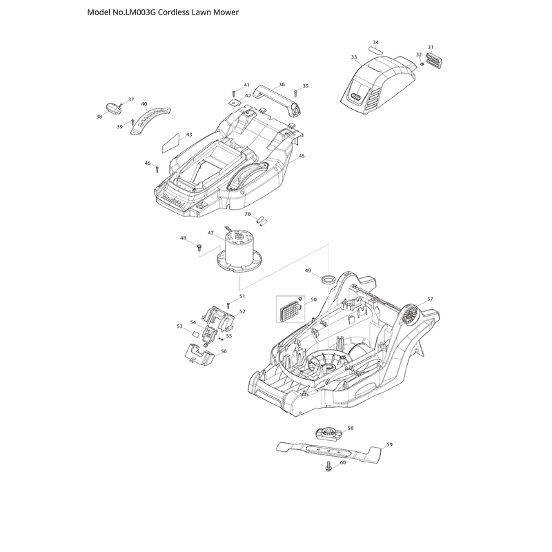 Makita LM003G — сборочный чертёж, лист 2, деталь 327C36-5 поз. 025