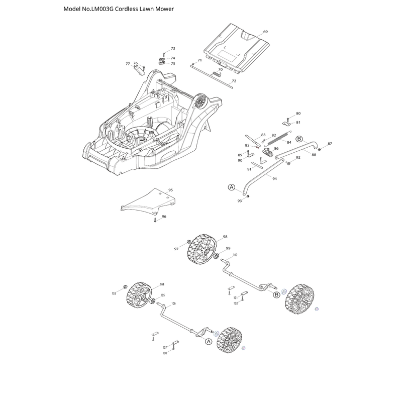 Makita LM003G — сборочный чертёж, лист 3, деталь 232814-1 поз. 002