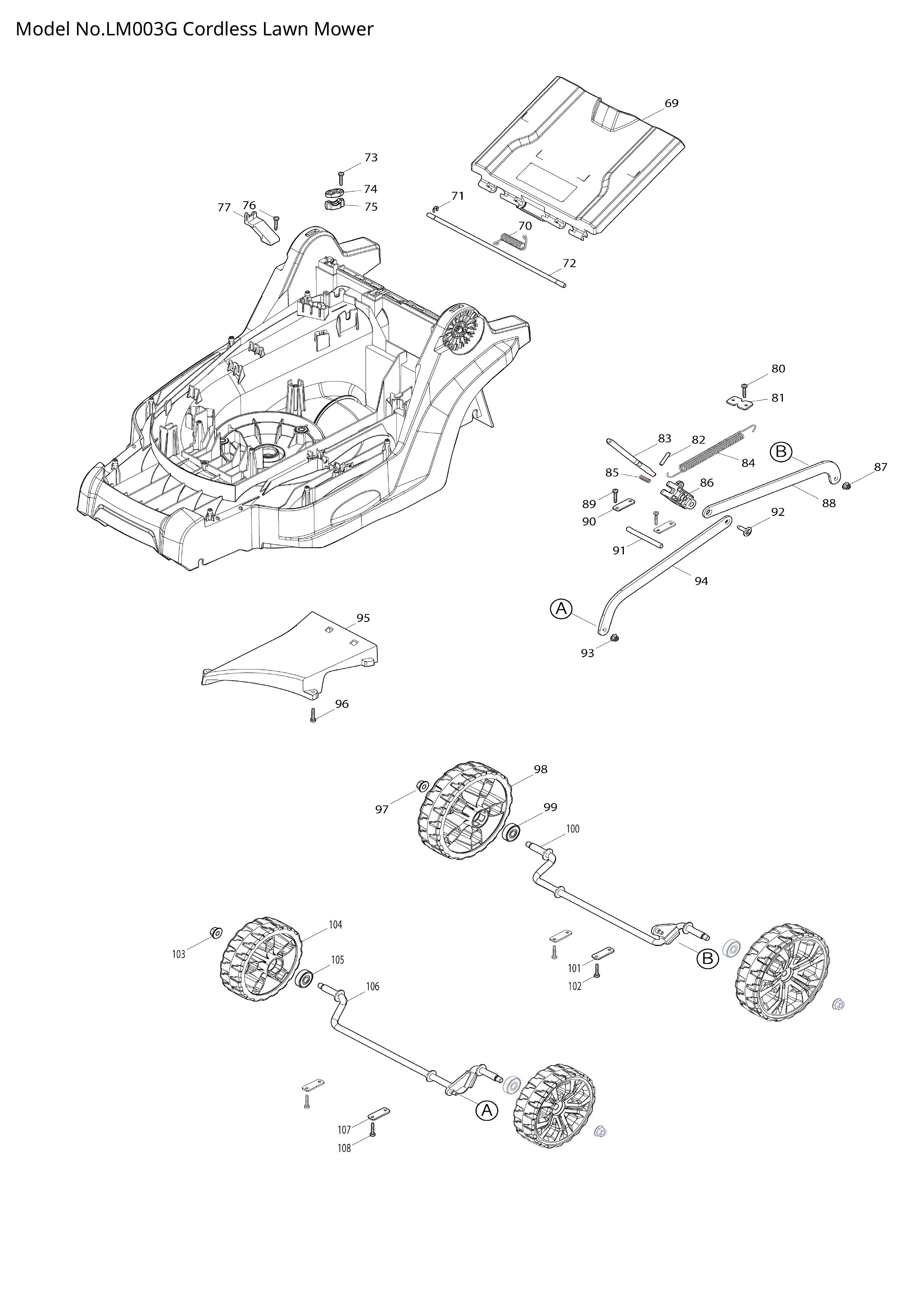 Makita LM003G — сборочный чертёж, лист 3, деталь 413U87-3 поз. 098