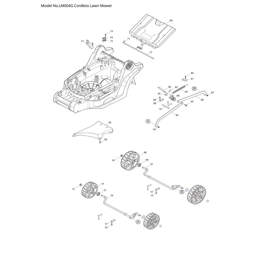 Makita LM004G — сборочный чертёж, лист 3, деталь 122F56-0 поз. 117