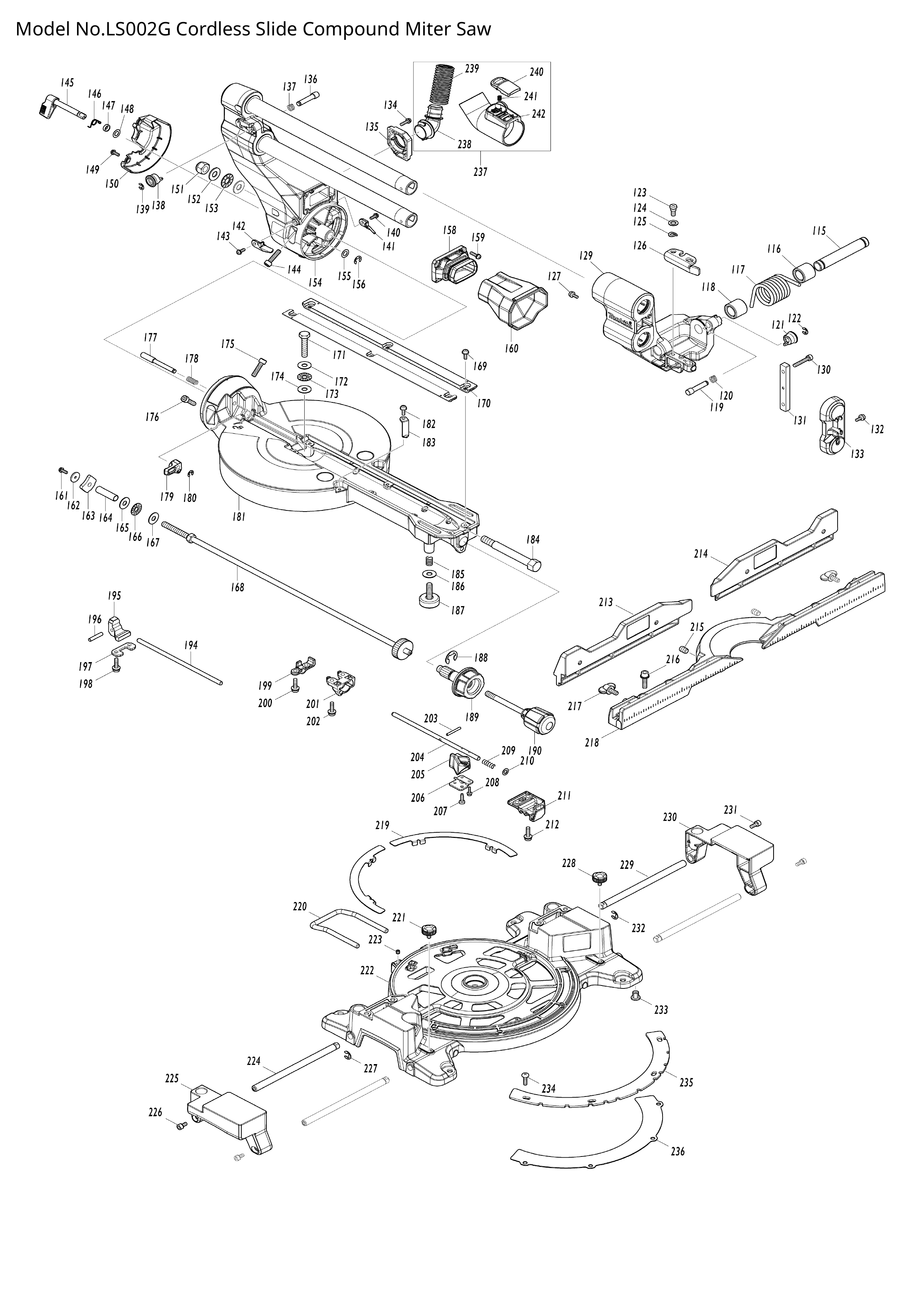 Makita LS002G — сборочный чертёж, лист 2, деталь 224614-3 поз. 012