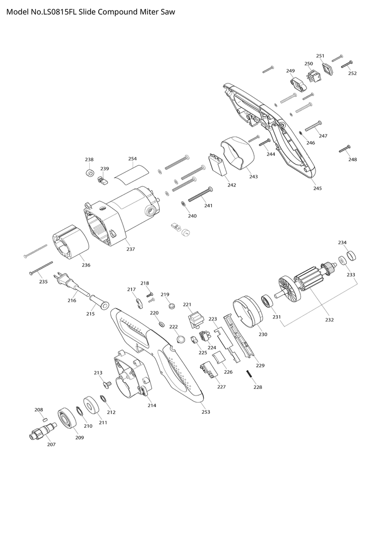 Makita LS0815FL — сборочный чертёж, лист 3, деталь JM23500055 поз. 153