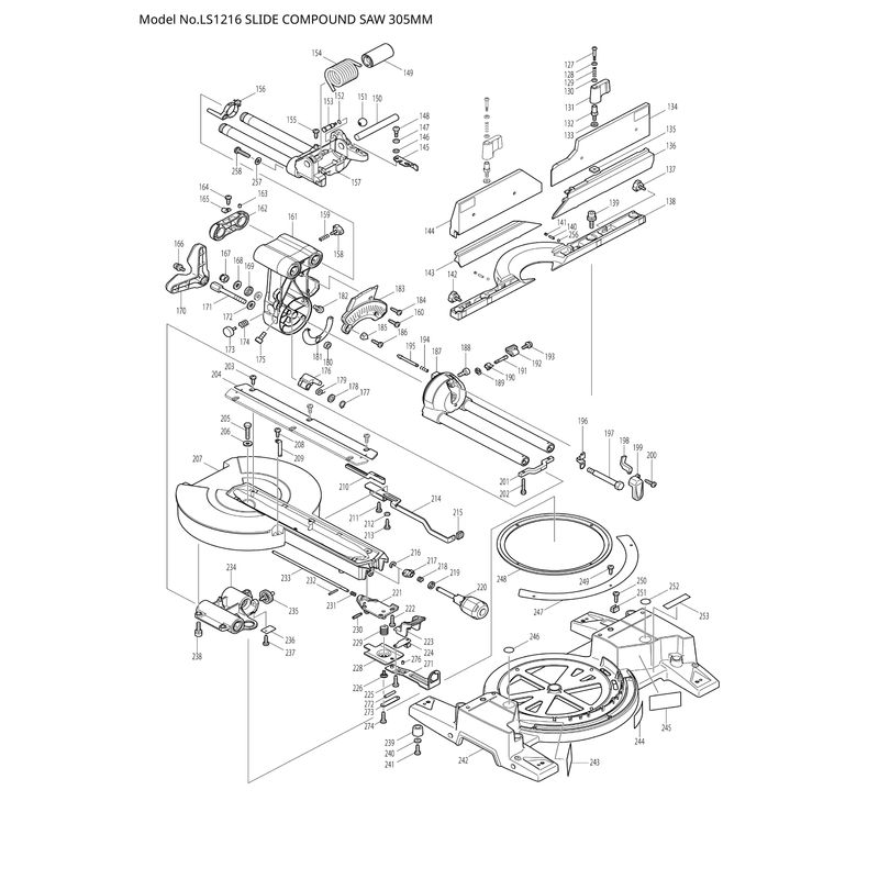 Makita LS1216 — сборочный чертёж, лист 2, деталь 517844-6 поз. 014