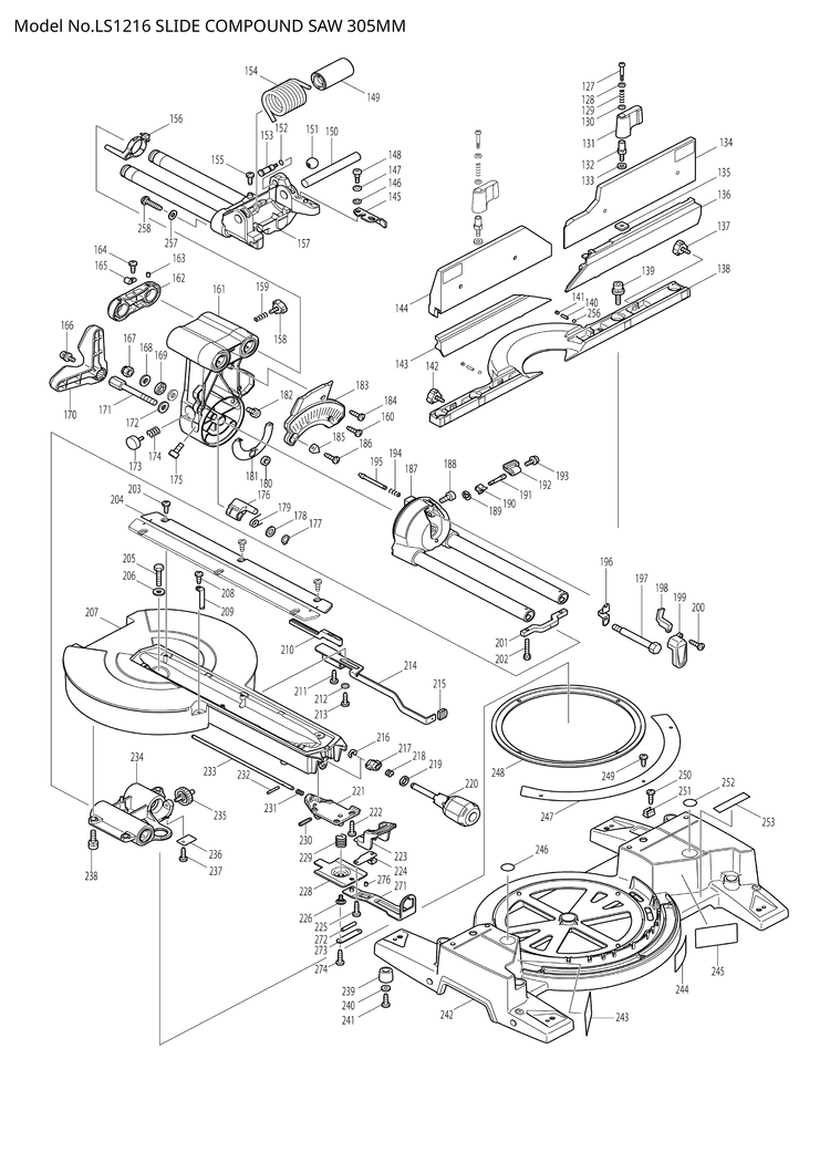 Makita LS1216 — сборочный чертёж, лист 2, деталь 517844-6 поз. 014