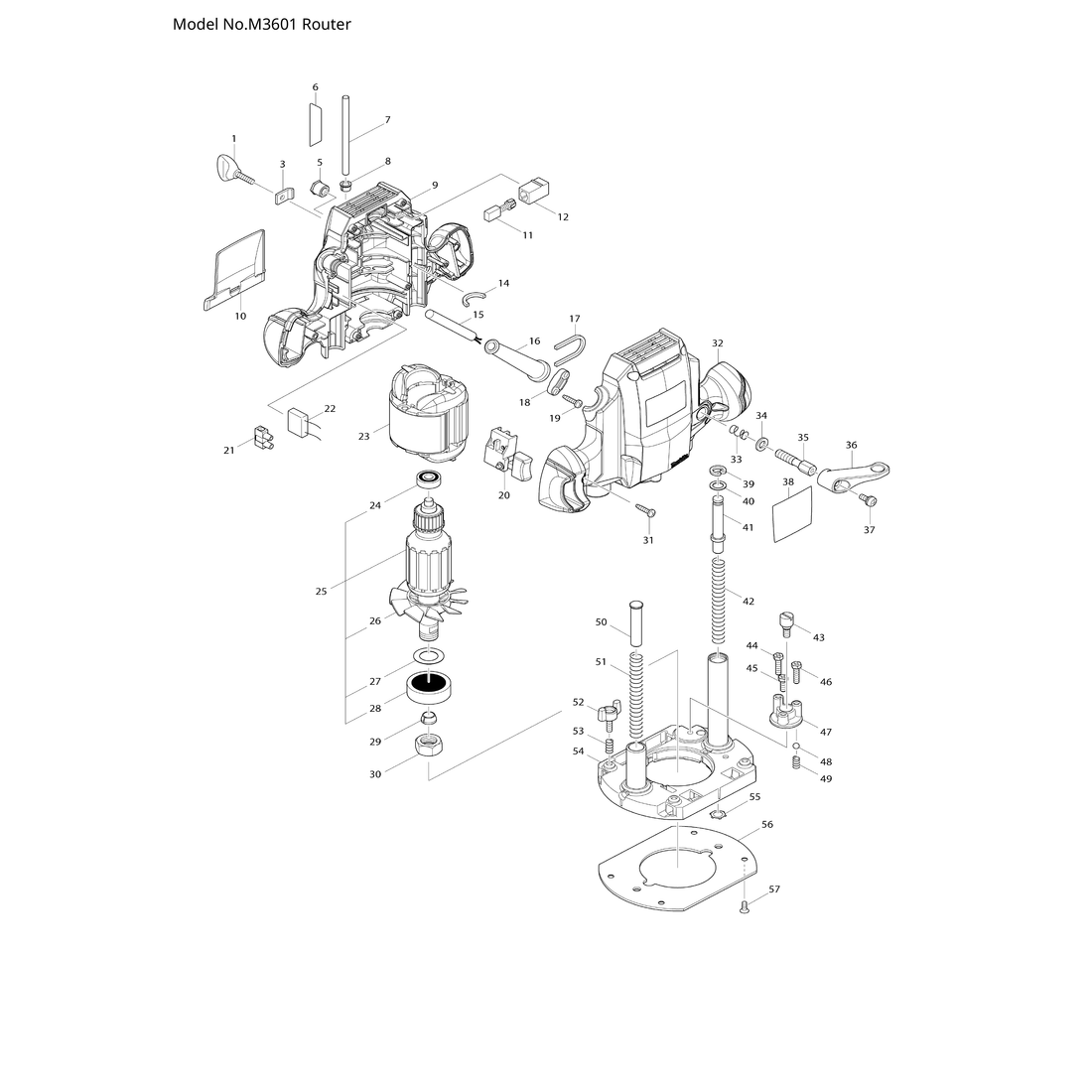 Makita M3601 — сборочный чертёж, лист 1, деталь 650218-9 поз. 020