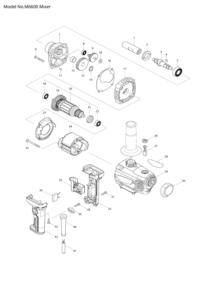 Makita M6600 — сборочный чертёж, лист 1, деталь 183S62-8 поз. 032-2