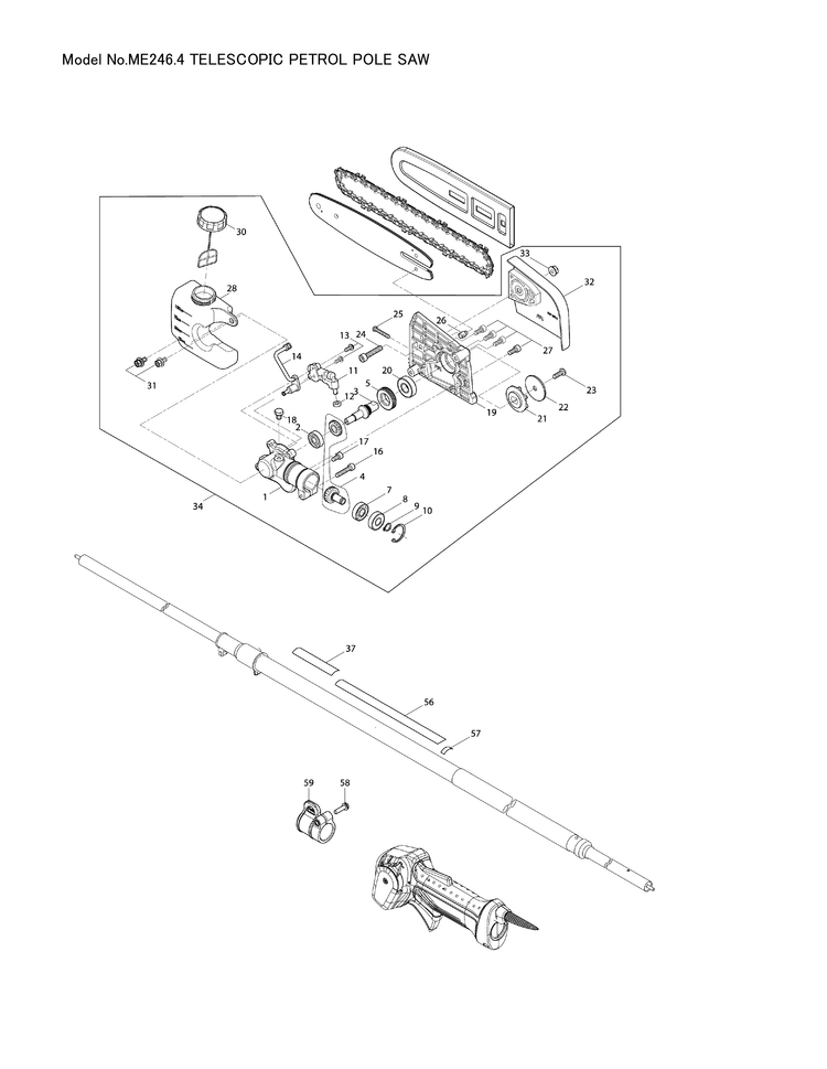 Makita ME-246.4 — сборочный чертёж, лист 1, деталь XTM0000018 поз. 026