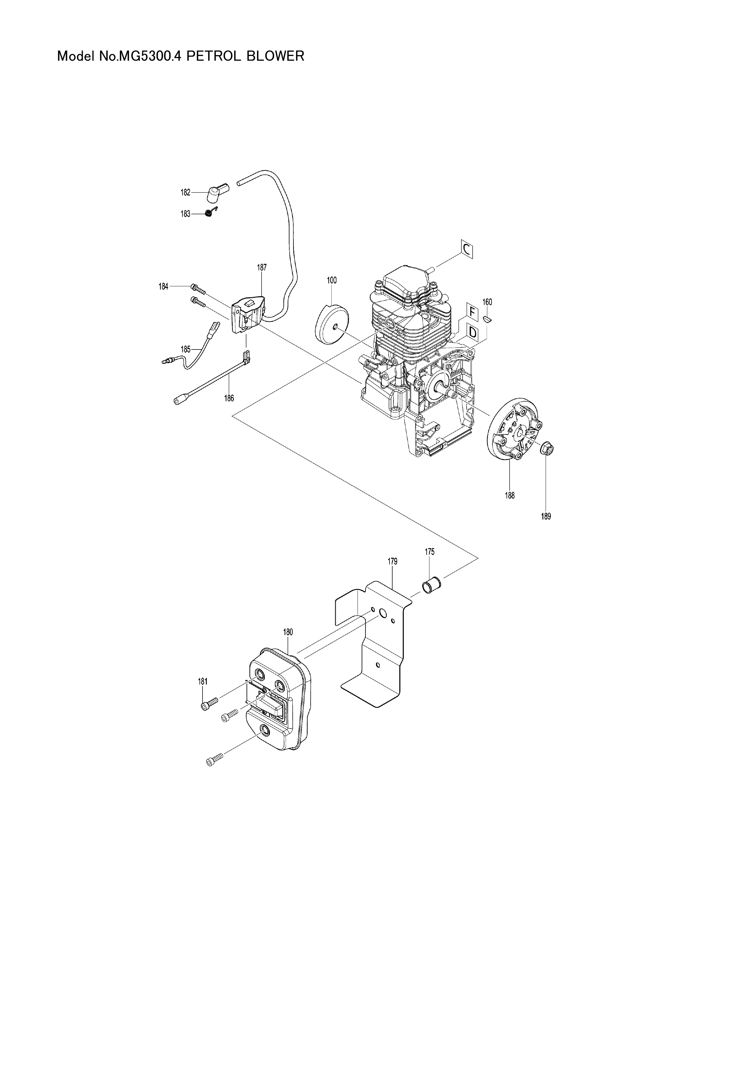 Makita MG5300.4 — сборочный чертёж, лист 6, деталь 161411-5 поз. 187