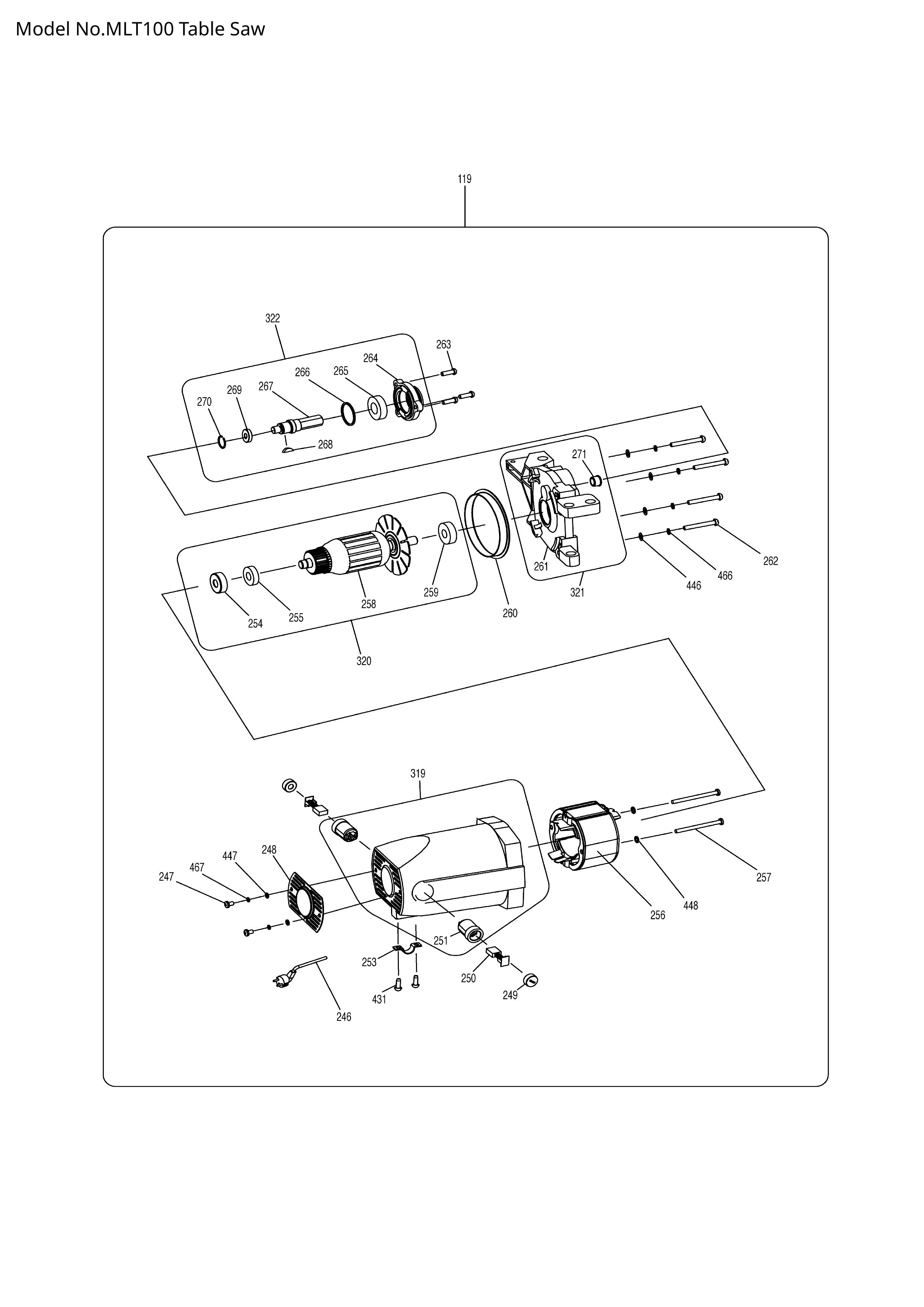Makita MLT100 — сборочный чертёж, лист 3, деталь JM00000418 поз. 123-1