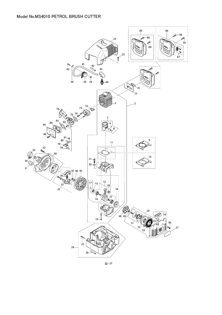 Makita MS-4010 — сборочный чертёж, лист 1, деталь 385726072 поз. 121