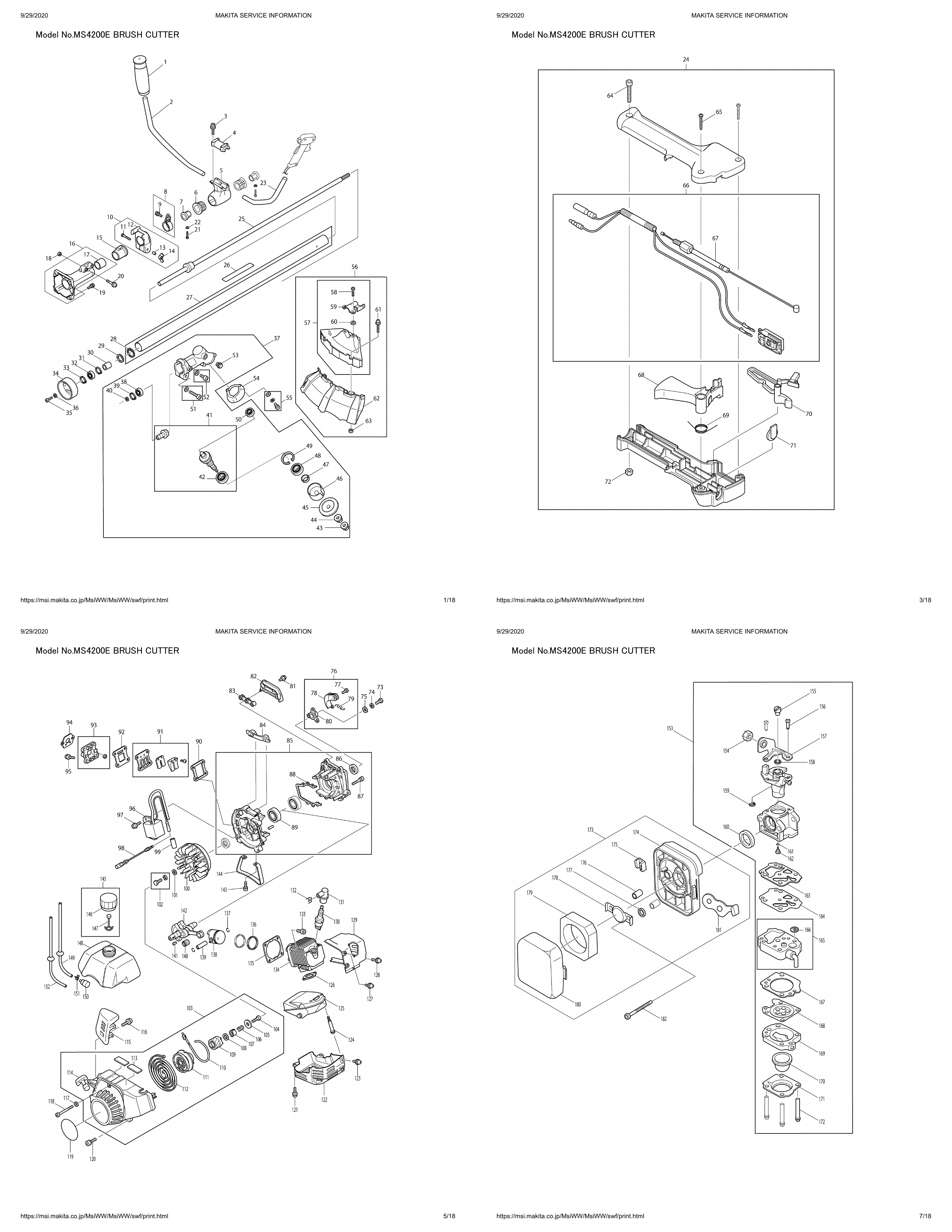 Makita MS-4200E — сборочный чертёж, лист 1, деталь 318631-4 поз. 138-1