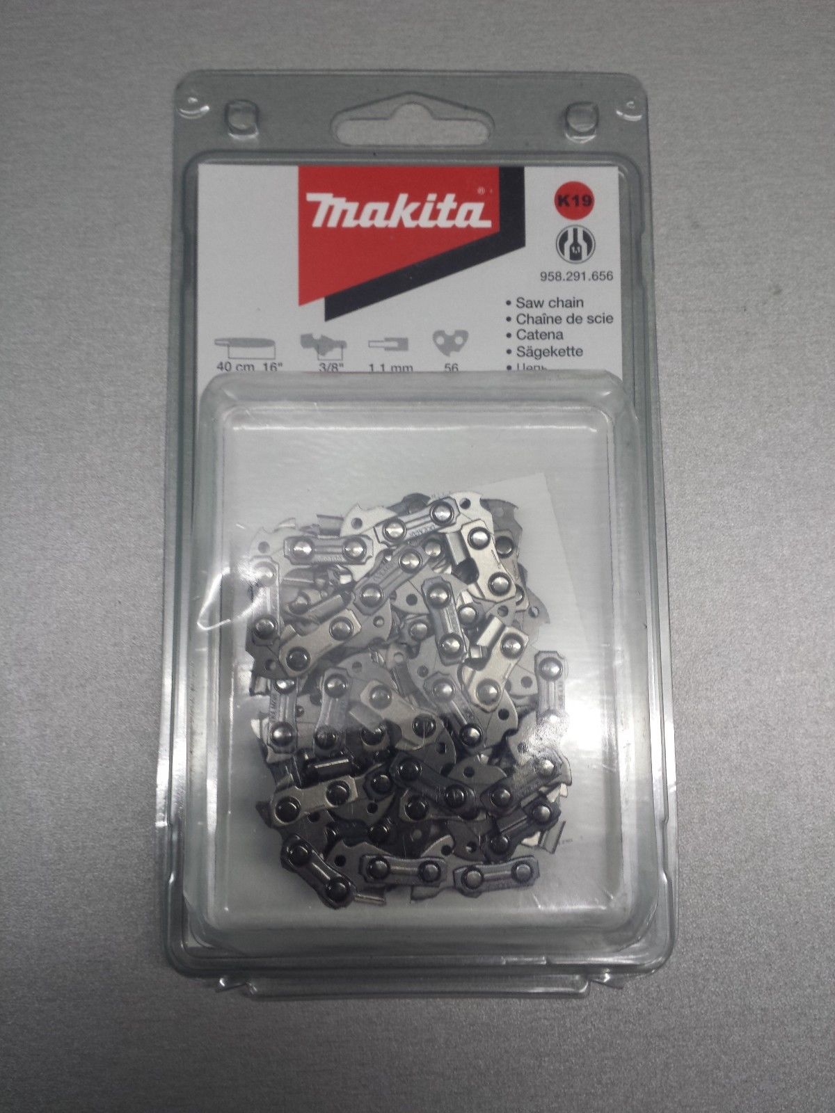 Makita 958291656 Saegekette 40cm 1,1mm 3/8" K19, Mehrfarbig