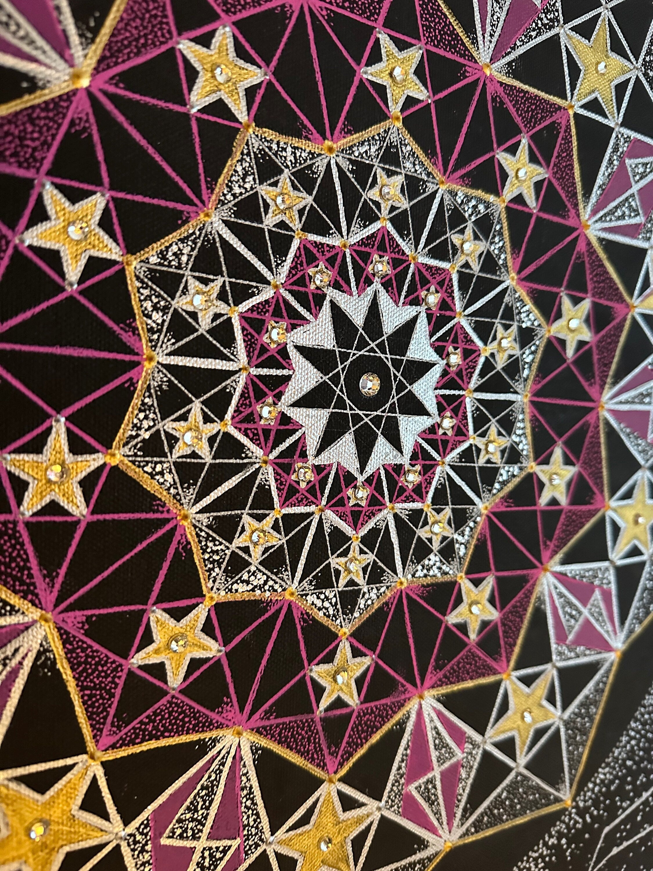 Mandala, Energy painting, Sacred Geometry, Pentagram, Stars