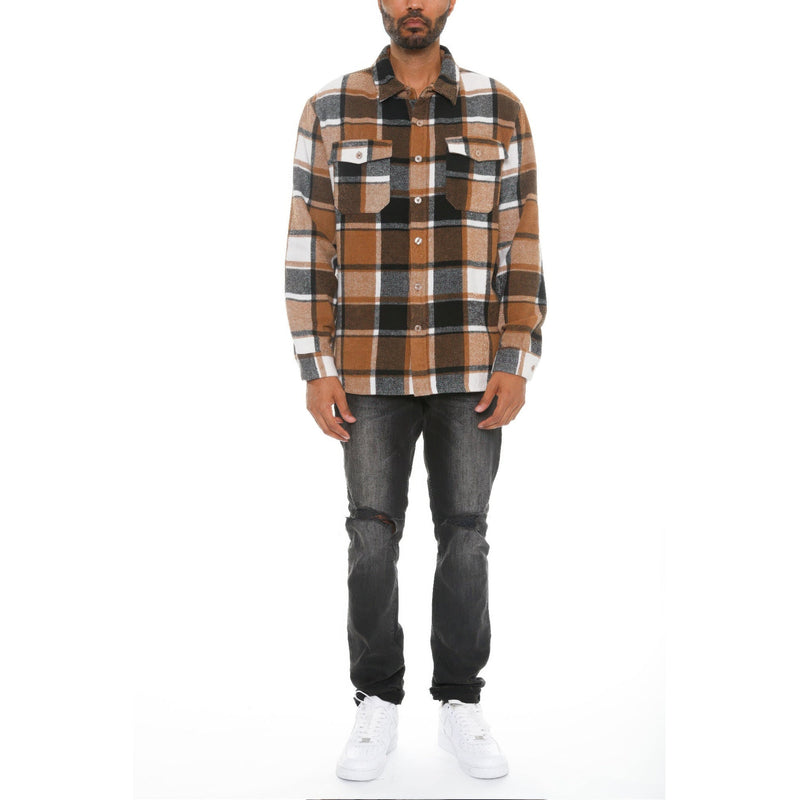 Mens Checkered Soft Flannel Shacket