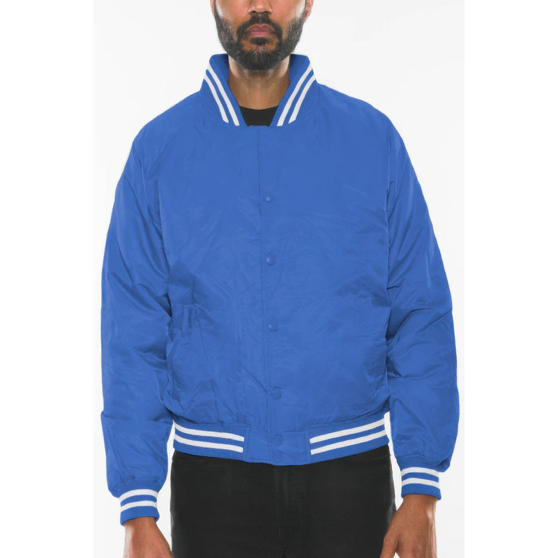 Mens Polyester Windbreaker Winter Bomber Jacket