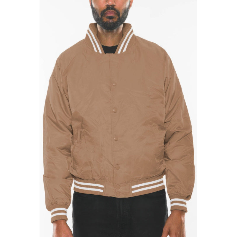 Mens Polyester Windbreaker Winter Bomber Jacket