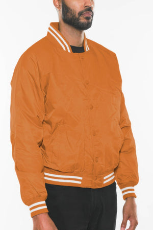 Mens Polyester Windbreaker Winter Bomber Jacket