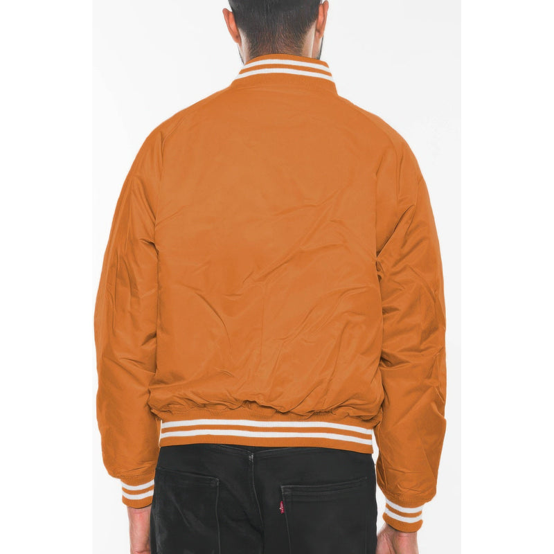 Mens Polyester Windbreaker Winter Bomber Jacket