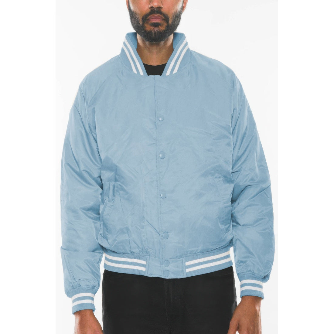 Mens Polyester Windbreaker Winter Bomber Jacket