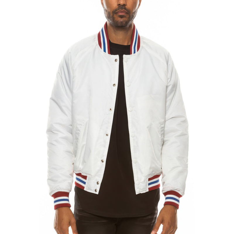 Mens Polyester Windbreaker Winter Bomber Jacket