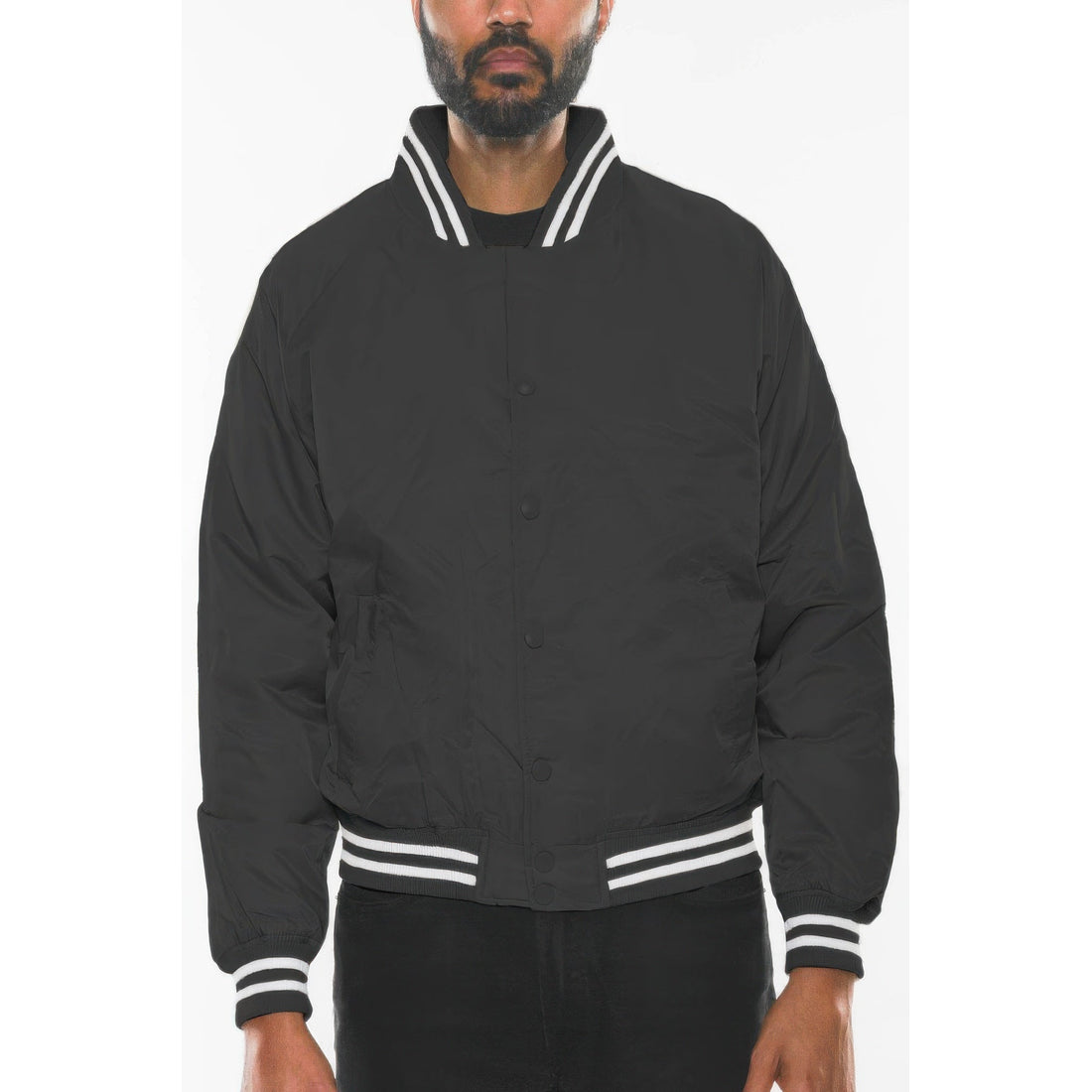 Mens Polyester Windbreaker Winter Bomber Jacket