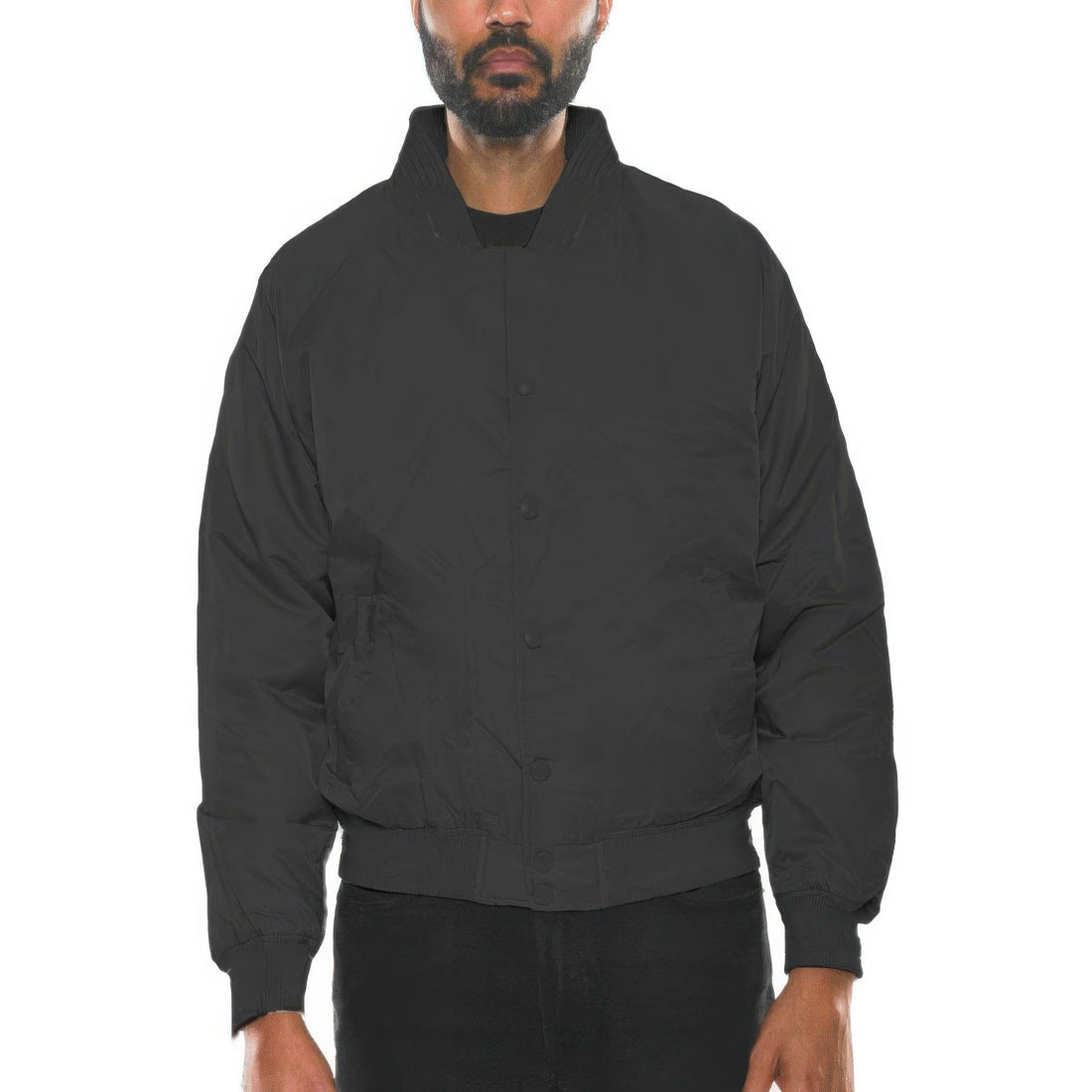 Mens Polyester Windbreaker Winter Bomber Jacket