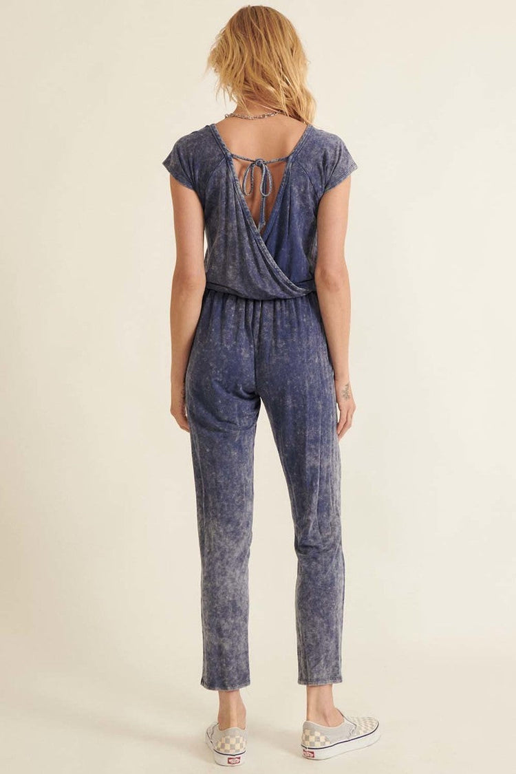 Mineral Washed Finish Knit Jumpsuit