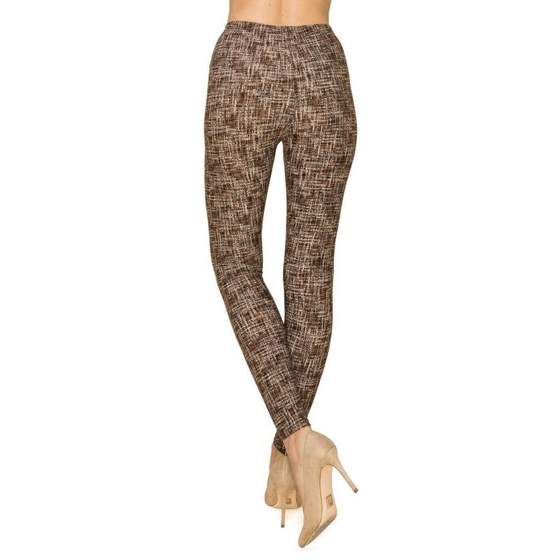 Multi Print, Full Length, High Waisted Leggings In A Fitted Style With An Elastic Waistband