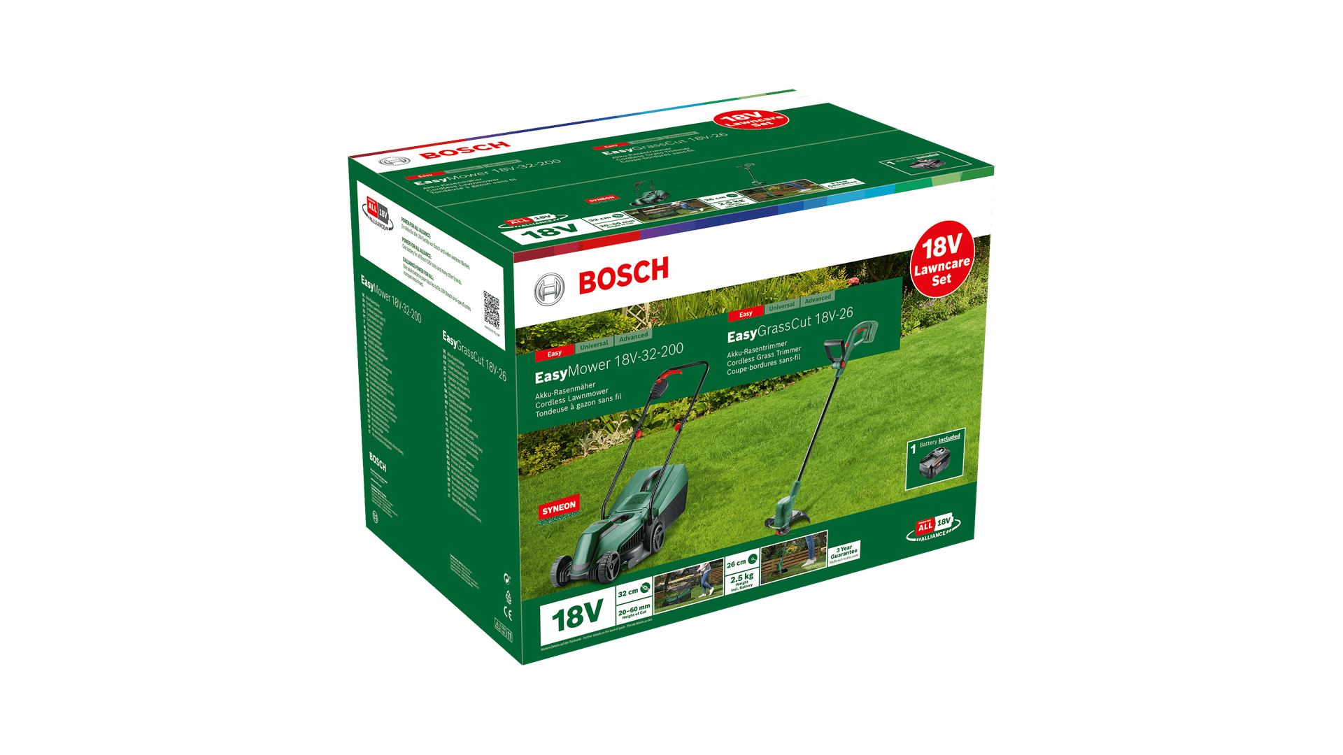 New Genuine Bosch 06008B9D02 18V Lawncare Set Cordless Lawnmower