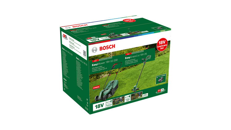 New Genuine Bosch 06008B9D02 18V Lawncare Set Cordless Lawnmower