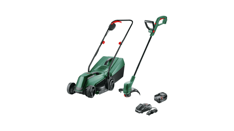 New Genuine Bosch 06008B9D02 18V Lawncare Set Cordless Lawnmower