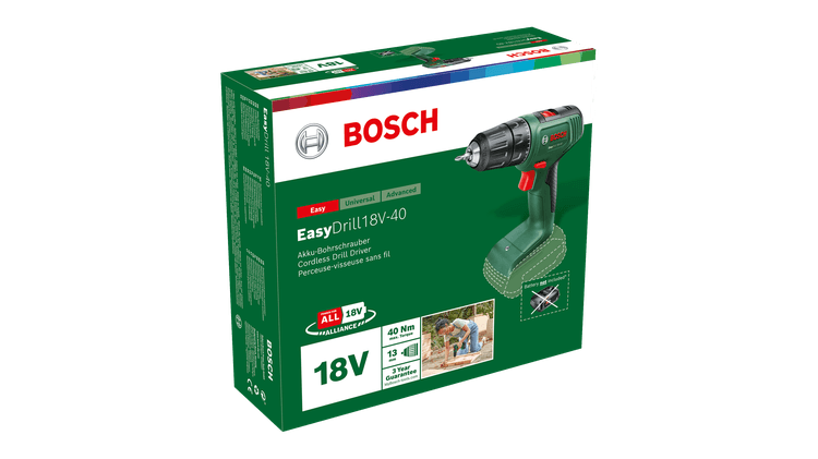 New Genuine Bosch 06039D8000 Drill 18V-40 Cordless Drill/Driver