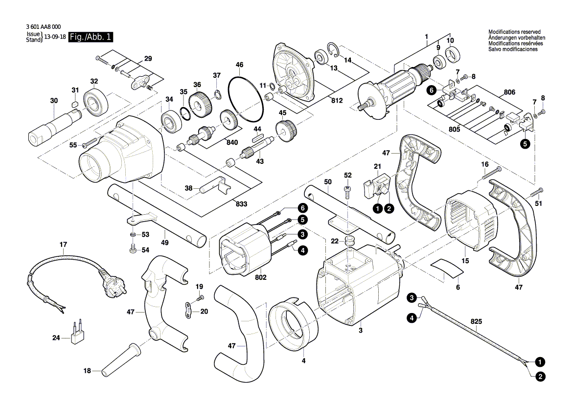 New Genuine Bosch 1600A001V7 Gear Unit
