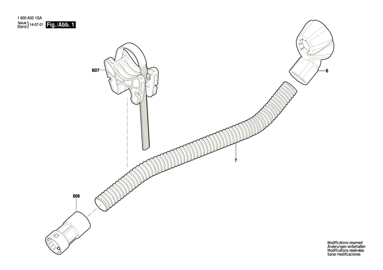New Genuine Bosch 1600A00229 Hose