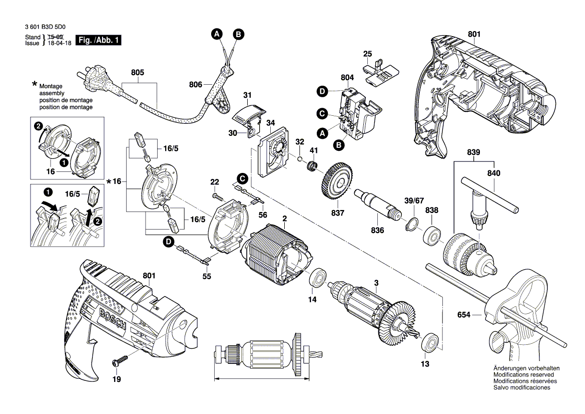 New Genuine Bosch 1600A003ST Bearing Bracket